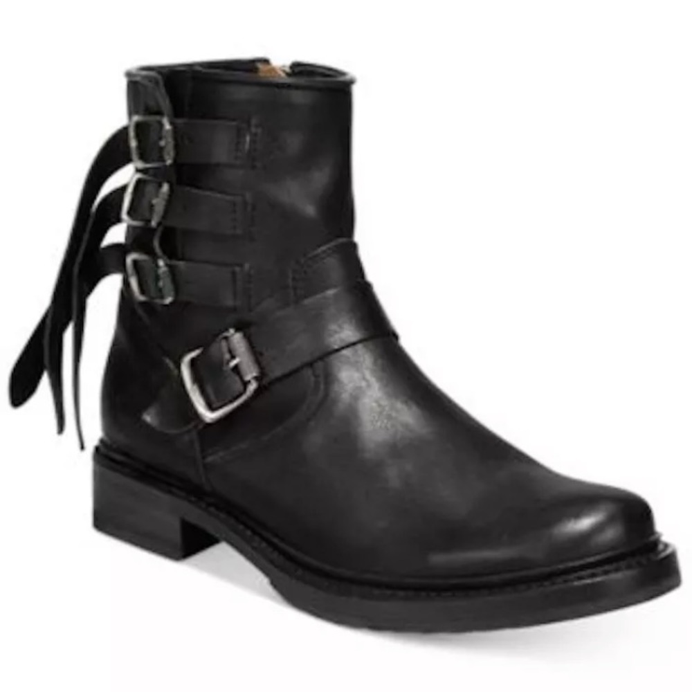 FRYE Veronica Buckle Leather Moto Ankle Boot